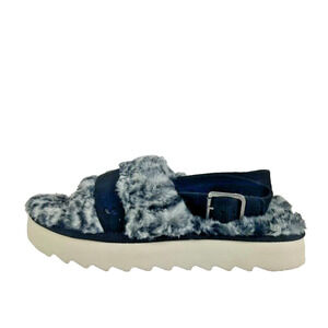 Koolaburra by UGG Fuzz'd Out Sandal Slipper Black & White Cheetah Size 8 39